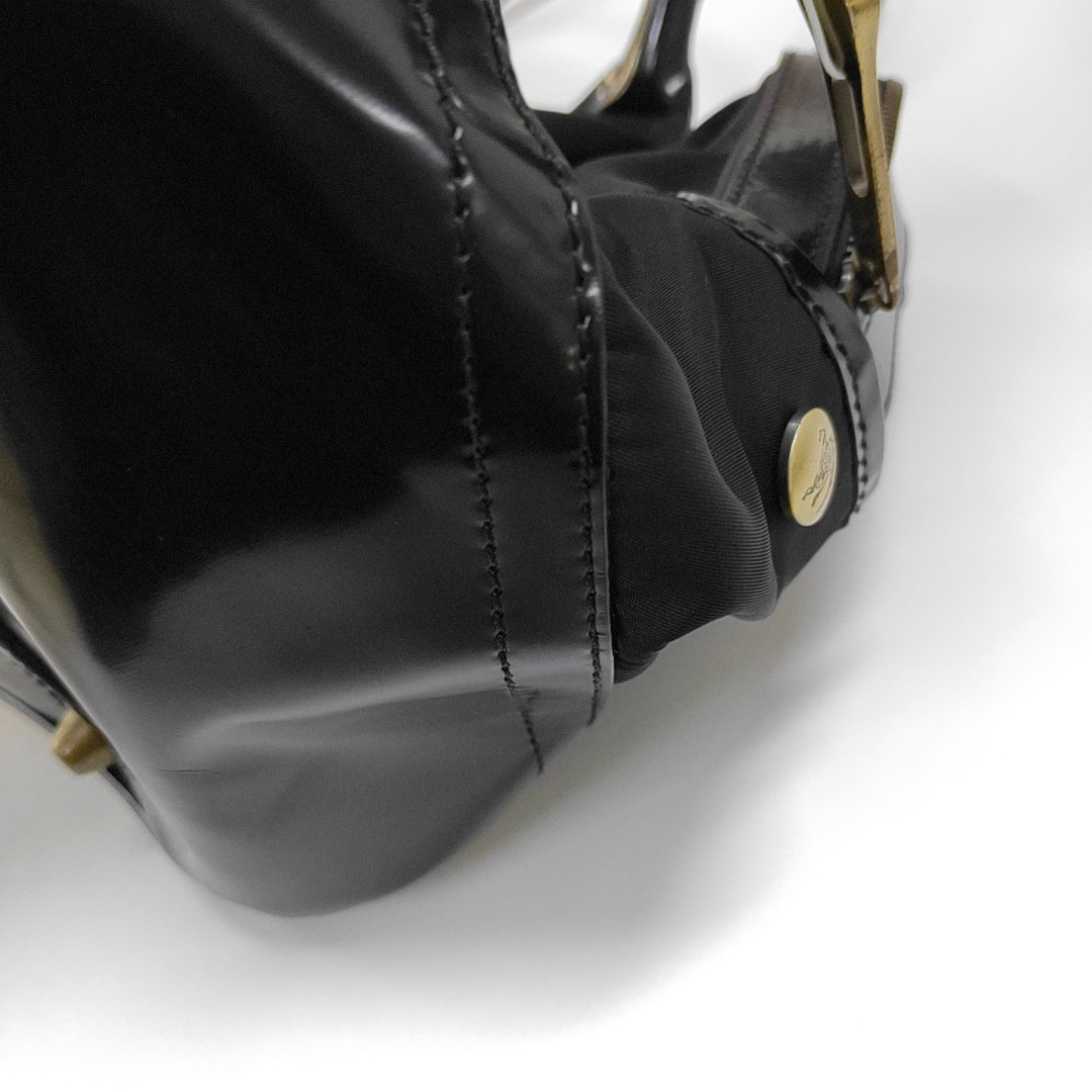 BURBERRY Tote bag Black Nylon Stud Handbag Golden hardware-(SKU)-960194301