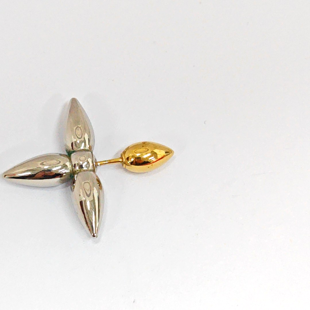 LOUIS VUITTON LOUISETTE Silver Alloy Stud Earrings-(SKU)-944140395