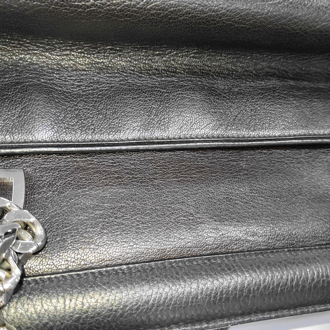 Cartier Tote bag Black Leather Single Shoulder Bag Silver Hardware-(SKU)-932283889