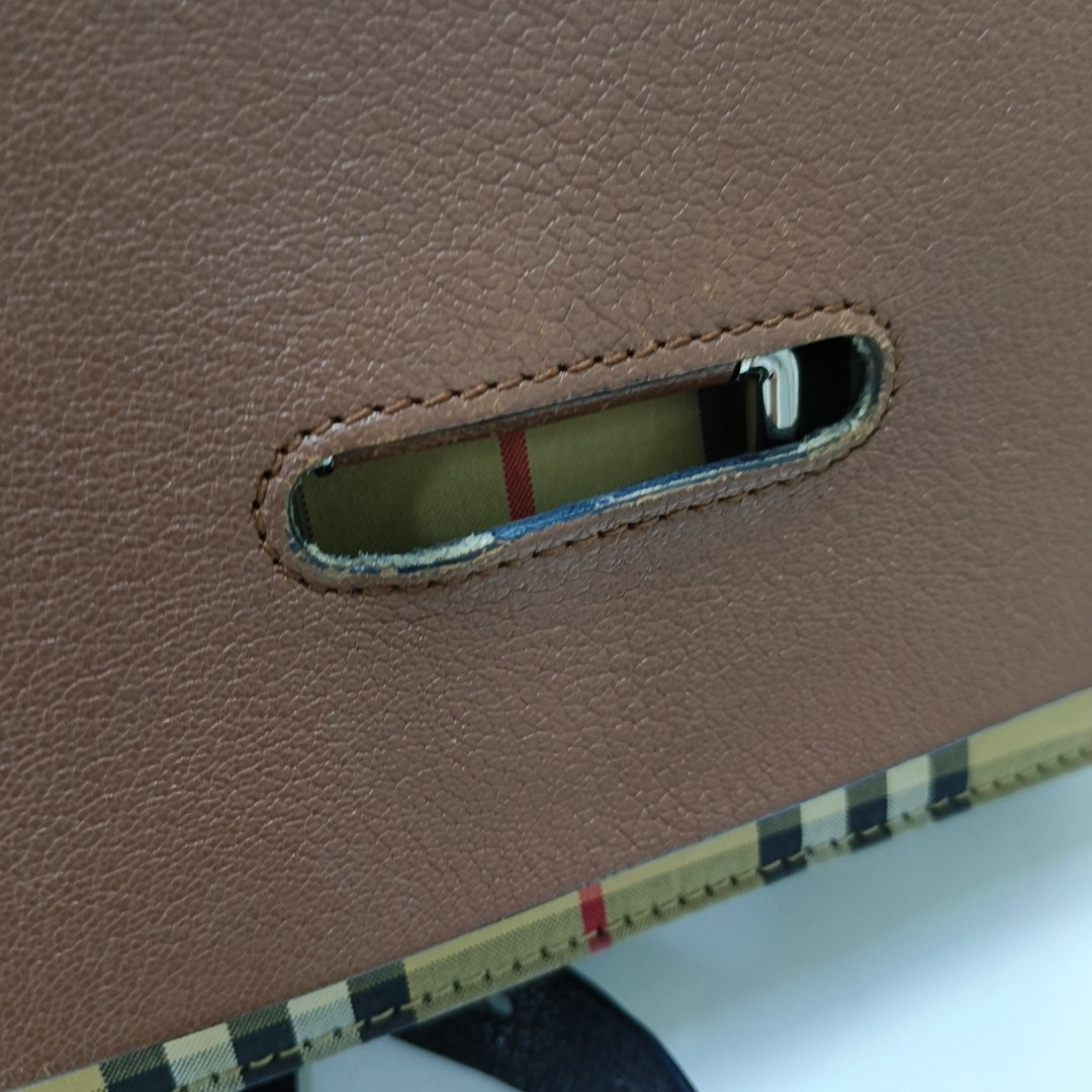BURBERRY D-Ring Brown Leather Crossbody Single Shoulder Bag Silver Hardware Removable shoulder strap-(SKU)-952390772