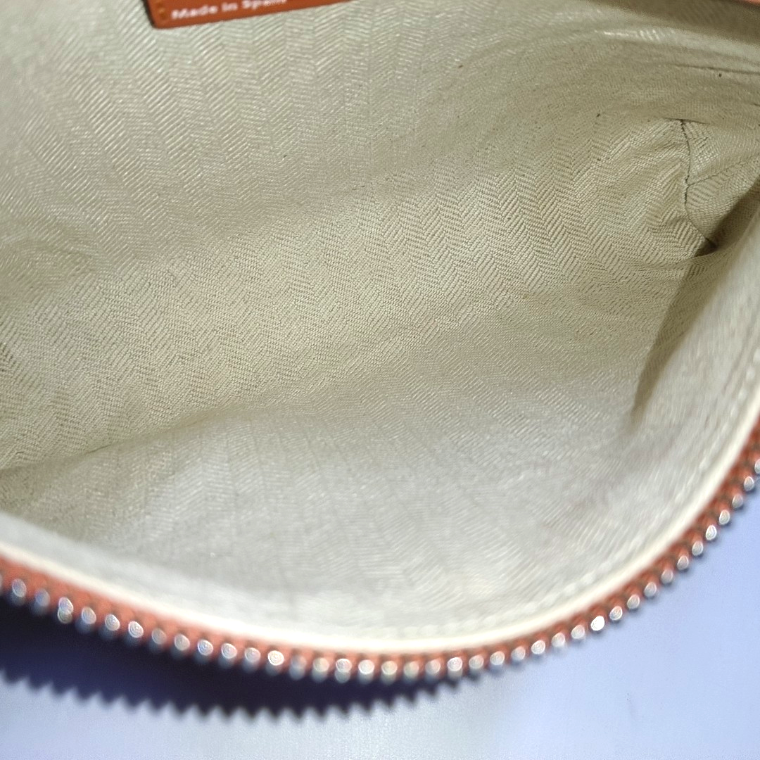 LOEWE T Pouch Orange Cowhide Crackle Handbag Golden hardware-(SKU)-940021177