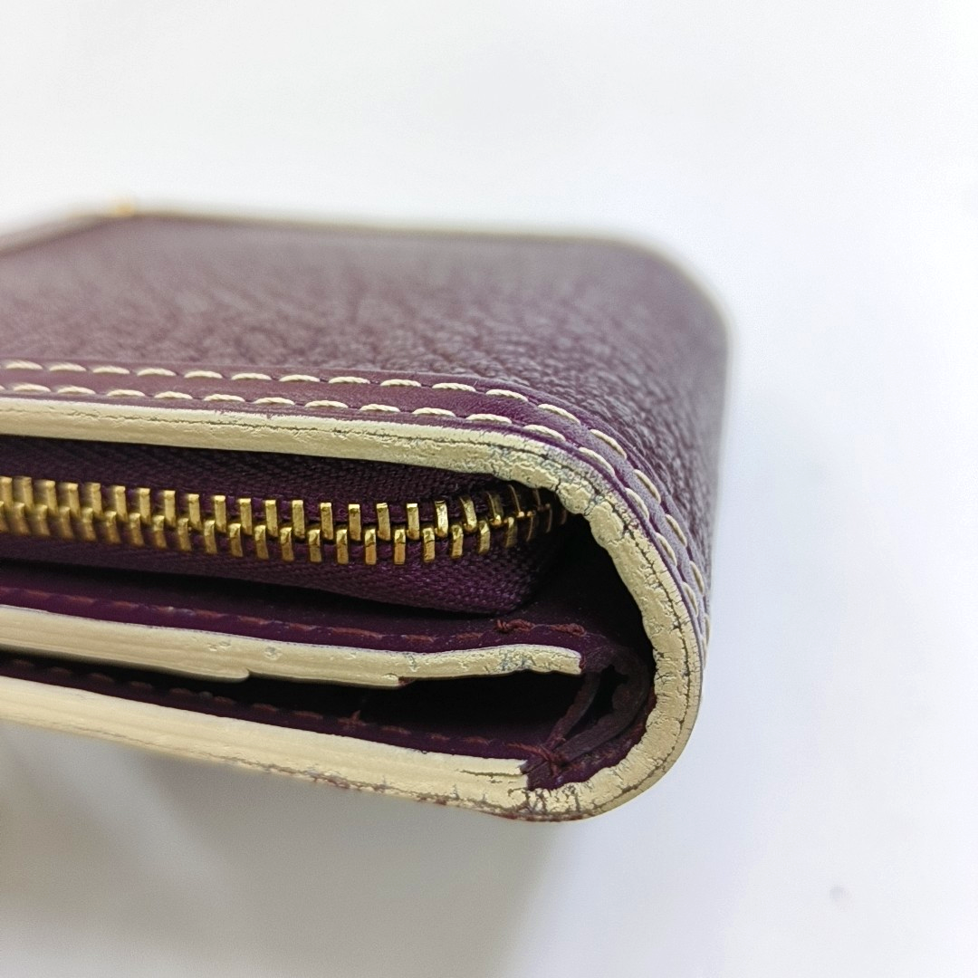 LOUIS VUITTON INTERNATIONAL Burgundy Lamb Leather Wallet Golden hardware-(SKU)-956129295