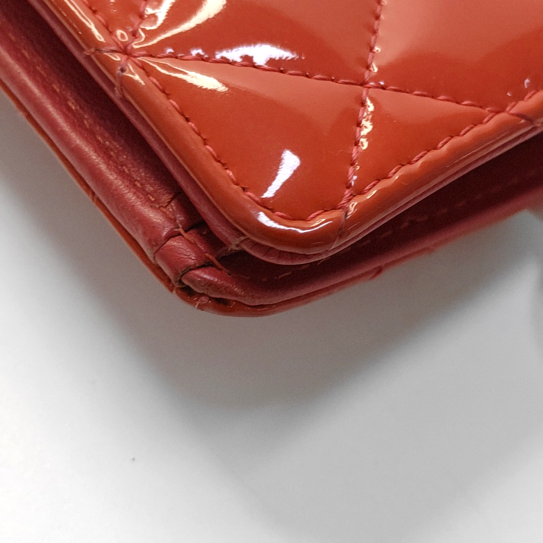 CHANEL Red Cowhide Diamond Quilted Wallet Red Hardware 16nan-(SKU)-959584010