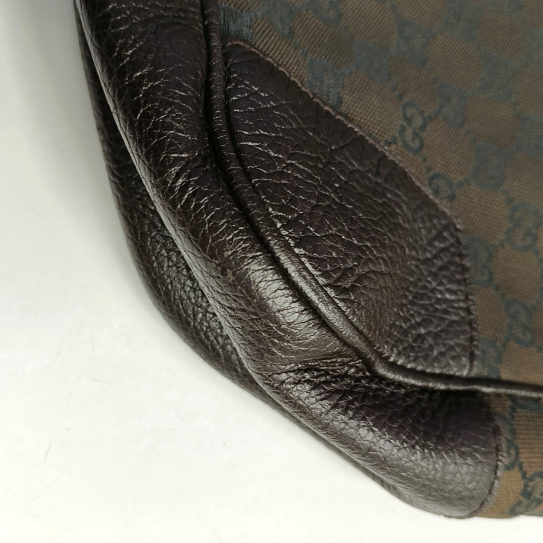 GUCCI Brown Canvas Monogrammed Crossbody Shoulder Bag Golden hardware-(SKU)-952860754