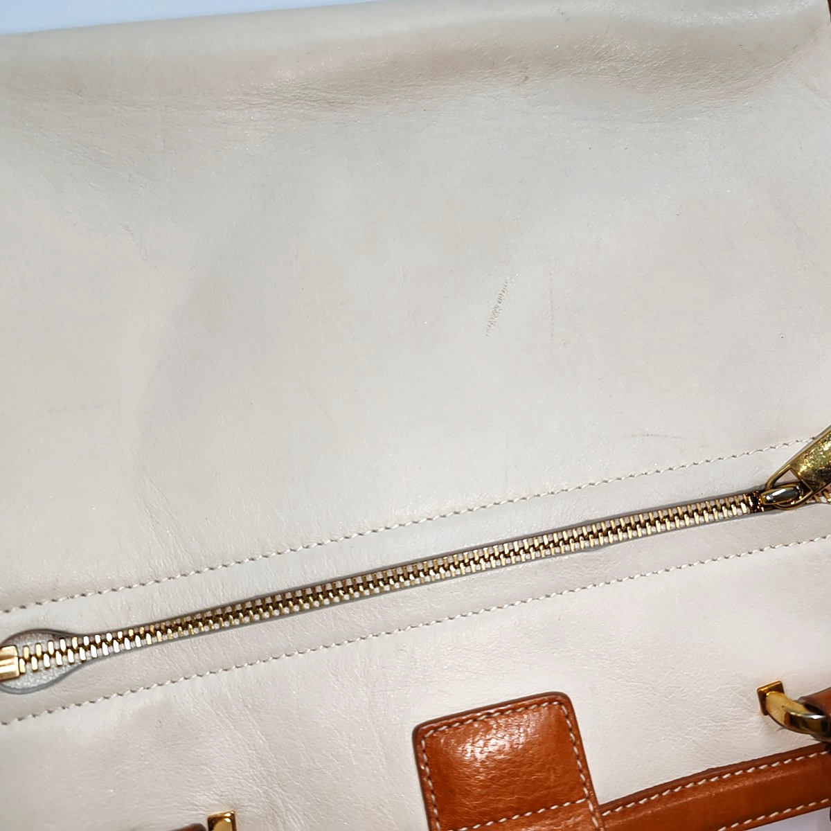 FERRAGAMO Beige Leather Tote Bag Golden hardware-(SKU)-933984180