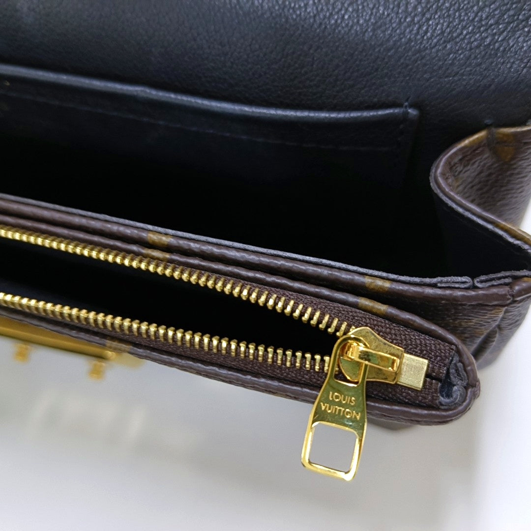 LOUIS VUITTON MARCEAU Brown Coated Canvas Monogram Single Shoulder Bag Crossbody Bag Gold Hardware-(SKU)-966233231