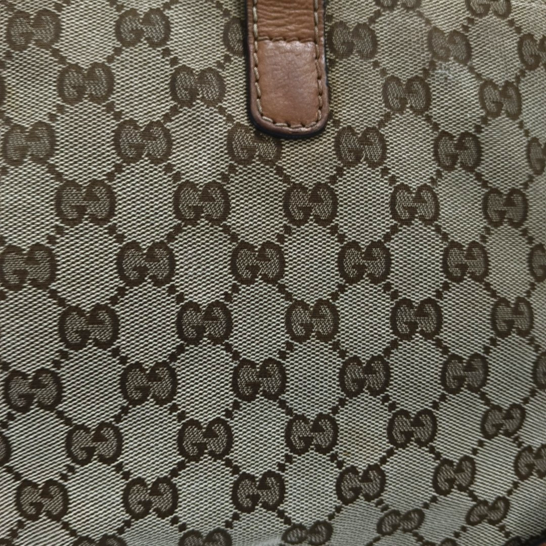 GUCCI Trunk Brown Canvas Old Flower Single Shoulder Bag Tote Bag Golden hardware-(SKU)-13447280