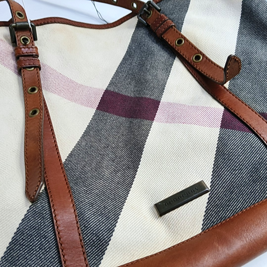 BURBERRY Tote bag Multicolor Canvas Single Shoulder Bag Handbag Black hardware-(SKU)-946632351
