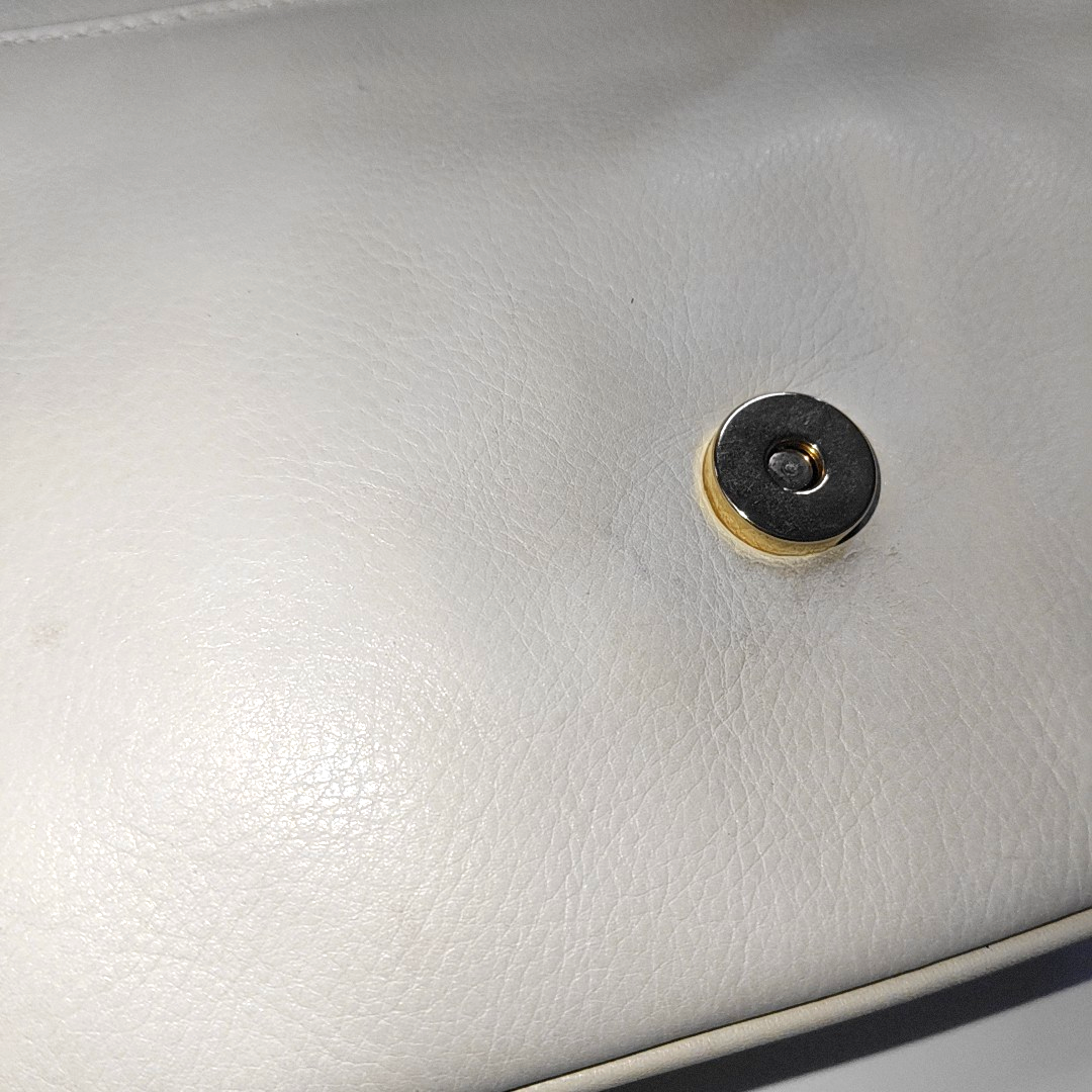 CELINE White Leather Single Shoulder Bag Golden hardware Removable shoulder strap-(SKU)-932491482