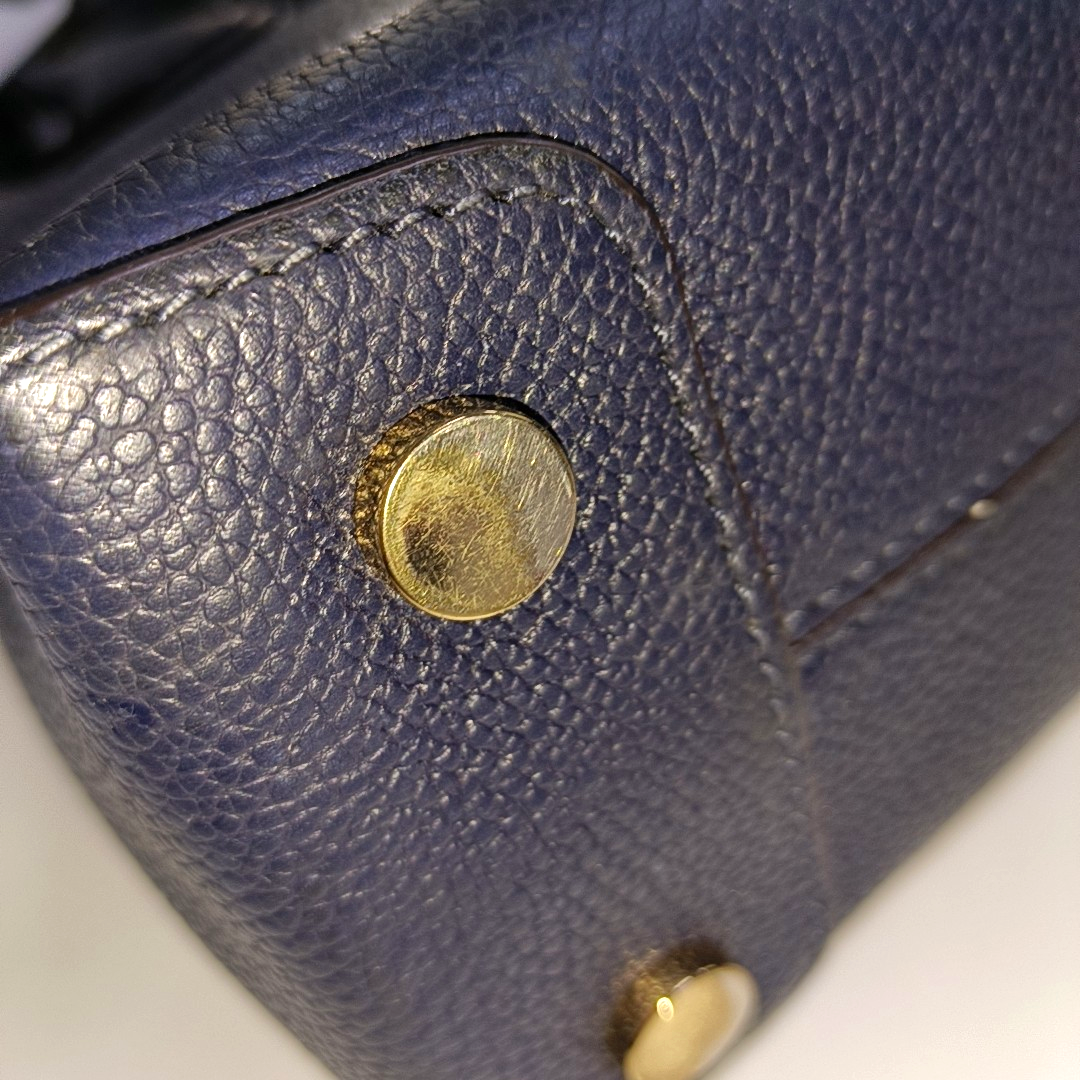 MICHAEL KORS Mercer Medium size Dark Blue Cowhide Embossed Single Shoulder Bag Handbag Crossbody Bag Golden hardware Removable shoulder strap-(SKU)-940019872