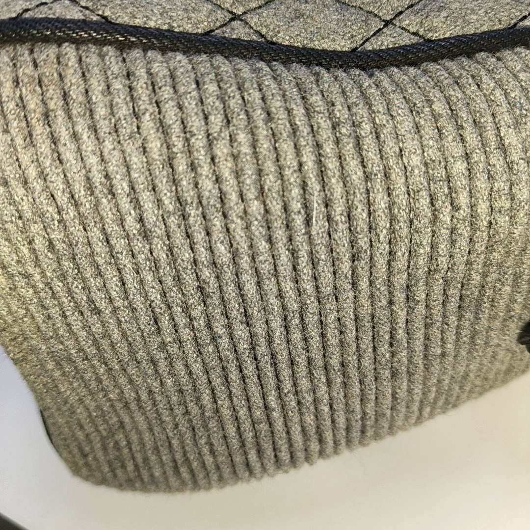 DIESEL Gray Fabric Quilted Single Shoulder Bag Golden hardware Removable shoulder strap-(SKU)-938079464