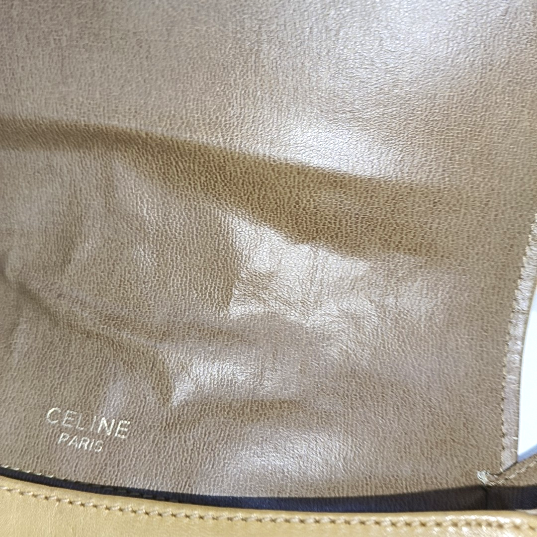 CELINE Brown Leather Single Shoulder Bag Crossbody Bag Silver Hardware-(SKU)-14353451