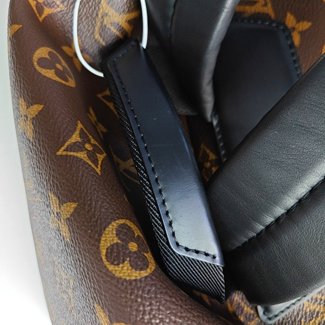 LOUIS VUITTON ZACK Medium Brown Coated Canvas Monogram Backpack Handbag Silver Hardware-(SKU)-965813745