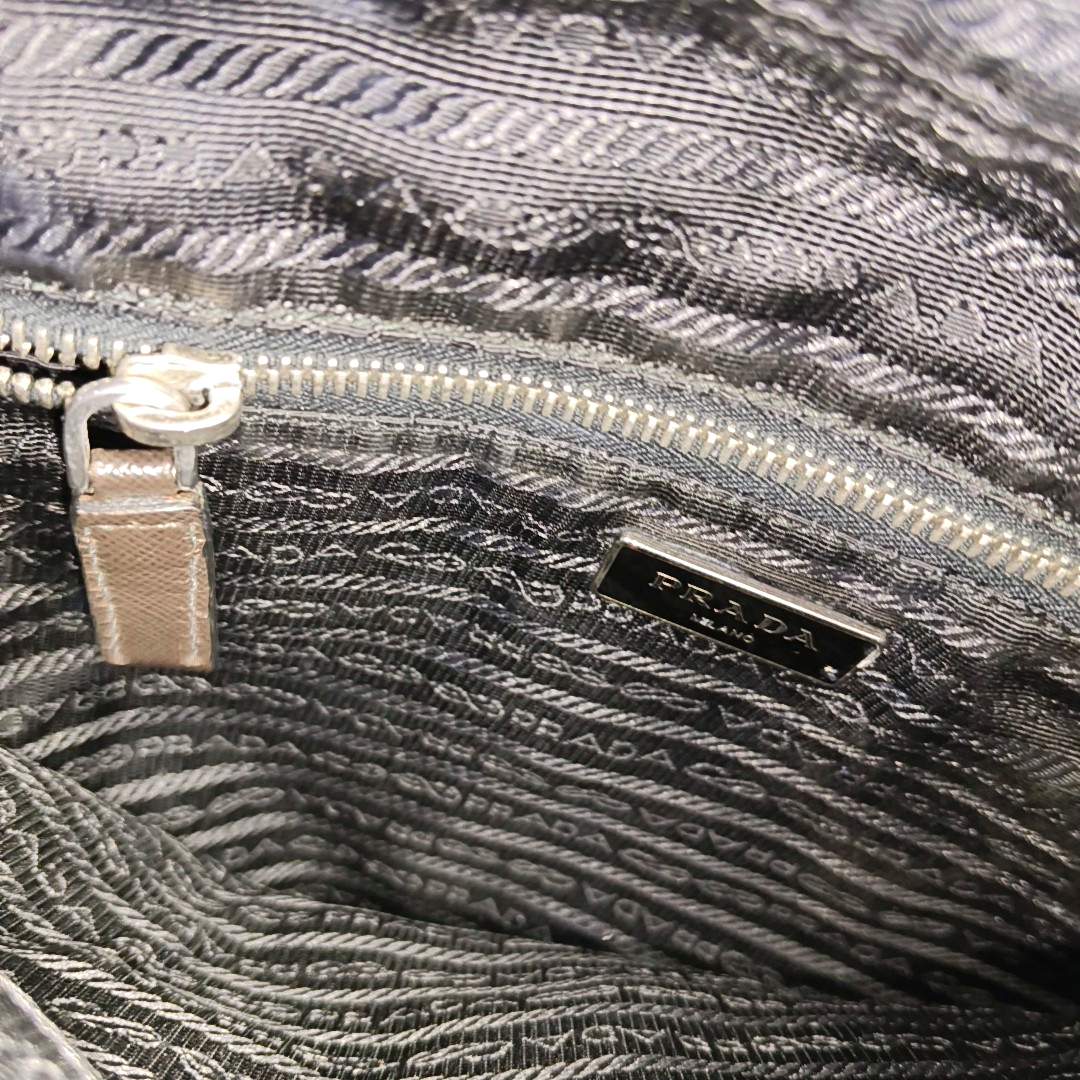 PRADA Black fabric crossbody bag shoulder bag Silver Hardware-(SKU)-953382734
