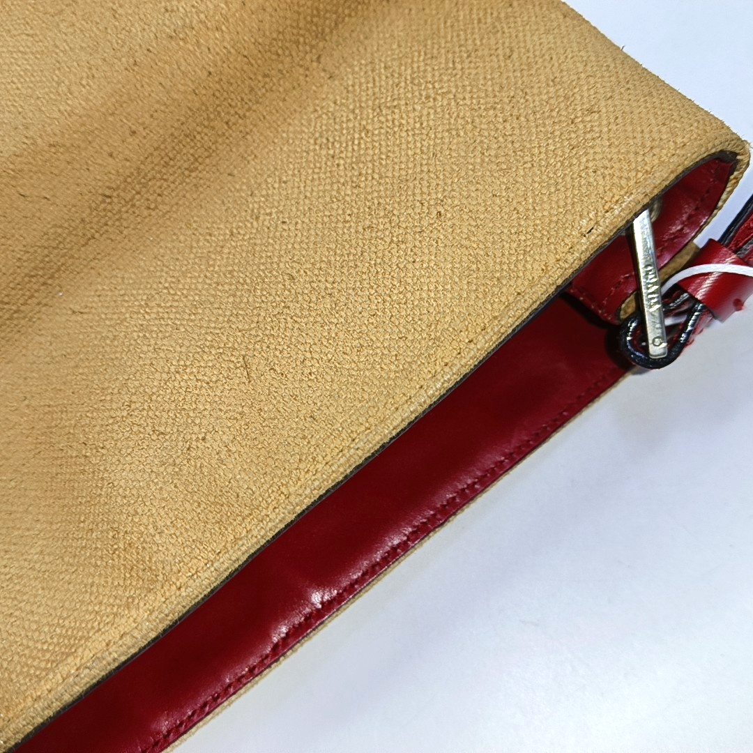 PRADA Tote bag Caramel Fabric Single Shoulder Bag, Handbag Silver Hardware-(SKU)-941849389
