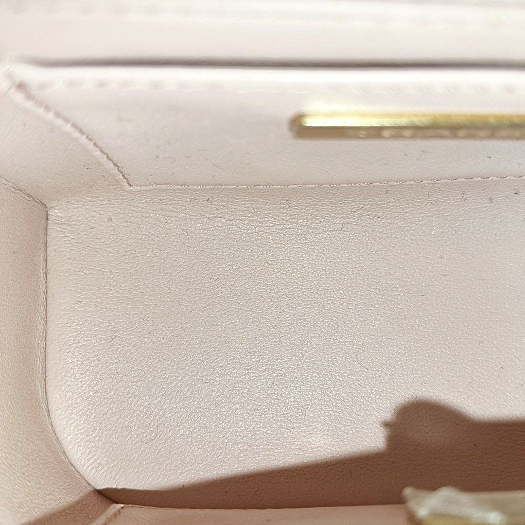 CHANEL 23S Small Size Light Pink Lamb Leather Quilted Shoulder Bag Crossbody Bag Handbag Gold Hardware-(SKU)-967618113