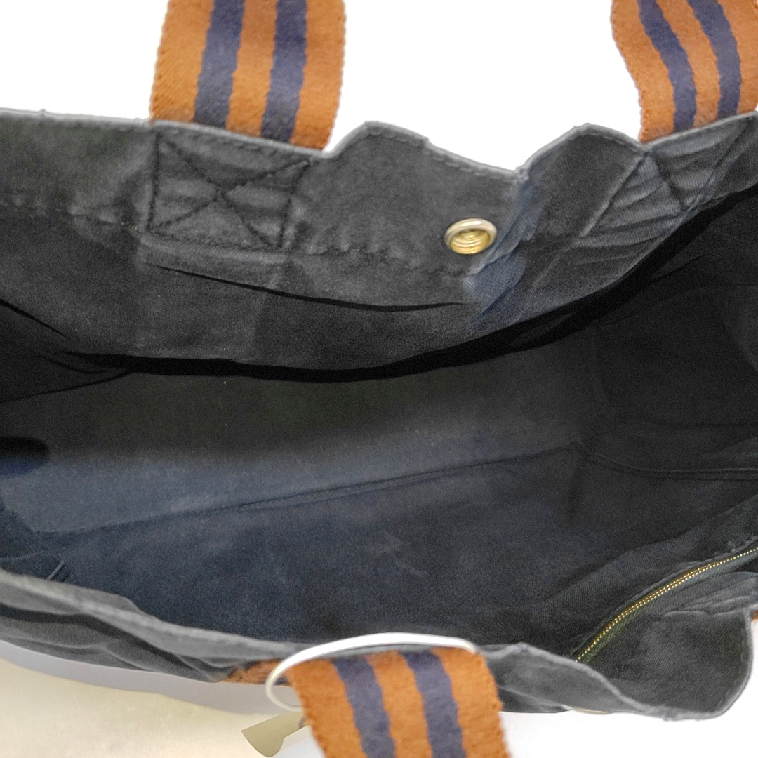 HERMÈS Fourre Tout Medium size Deep Blue Canvas Handbag Silver Hardware-(SKU)-960631606