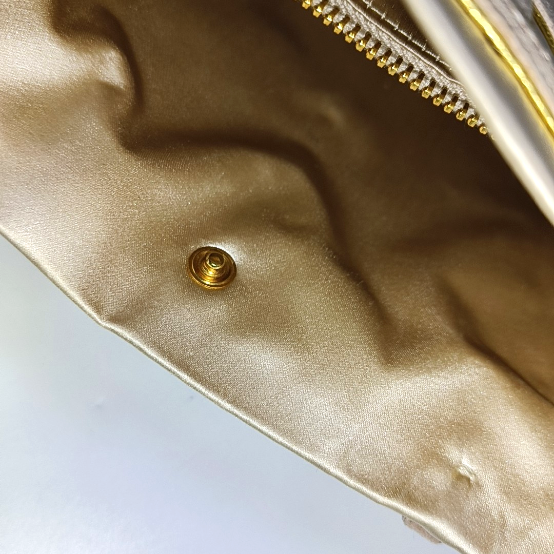 PRADA Tote bag Nude Pink Satin Tote Bag Golden hardware-(SKU)-14425412