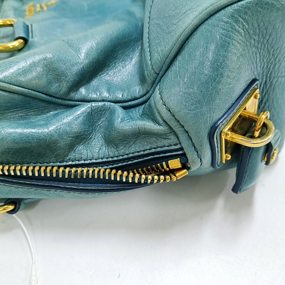 PRADA Tote bag Light Blue Cowhide Crossbody Tote Shoulder Bag Golden hardware Removable shoulder strap-(SKU)-959563238