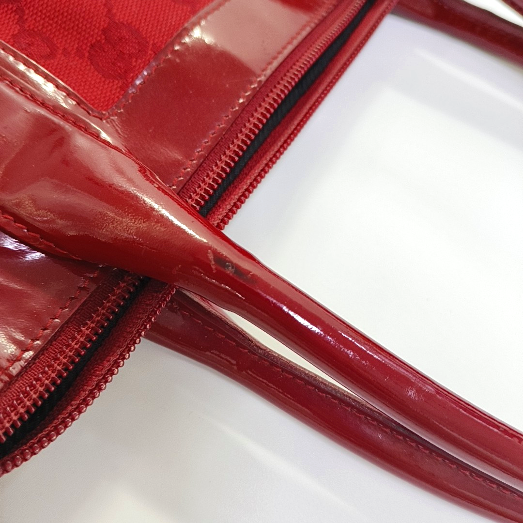 GUCCI Red fabric old flower handbag, single shoulder bag Golden hardware-(SKU)-960504156