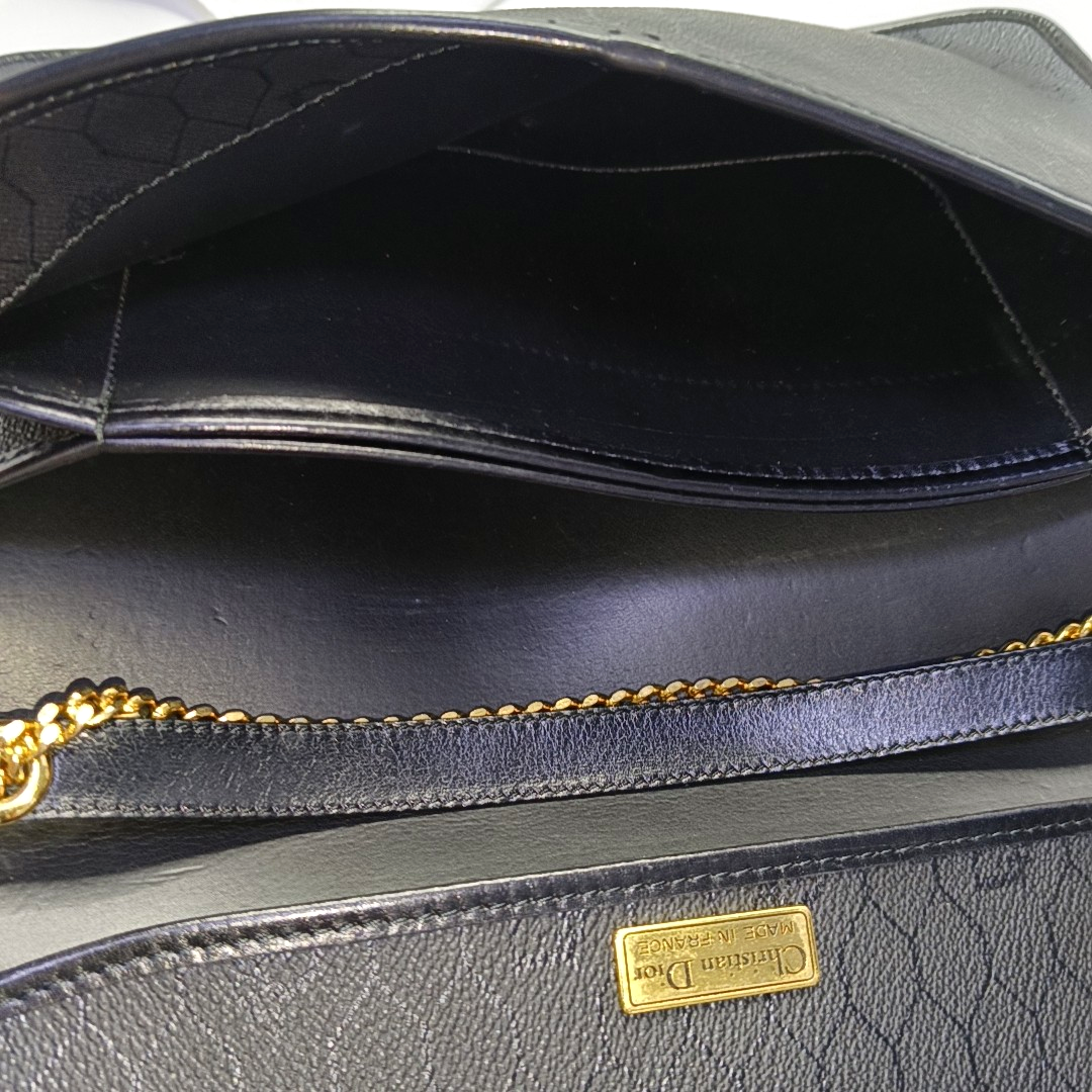 DIOR Black Coated Canvas Single Shoulder Bag-(SKU)-954098383