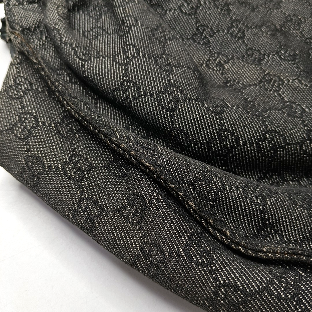 GUCCI Tote bag Dark Gray Canvas Monogrammed Handbag Golden hardware-(SKU)-948514581