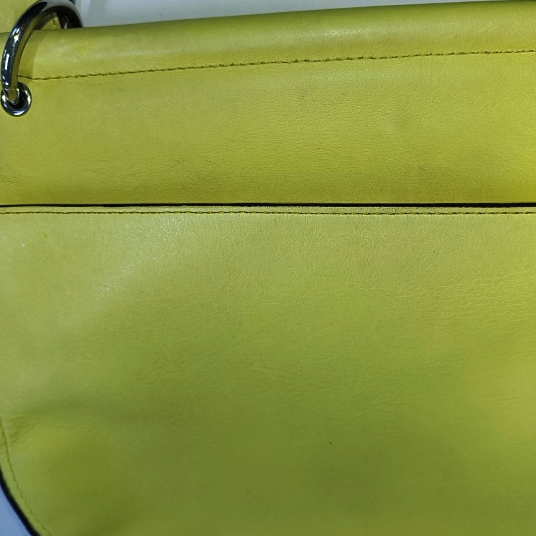 COACH WILLIS Yellow Leather Fringe Weaved Handbag Silver Hardware-(SKU)-937311657