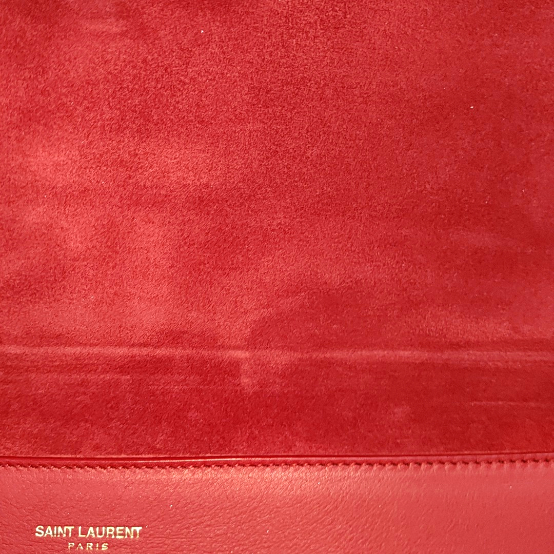 YSL CHYC Y LIGNE Red Cowhide Handbag Golden hardware-(SKU)-935154506