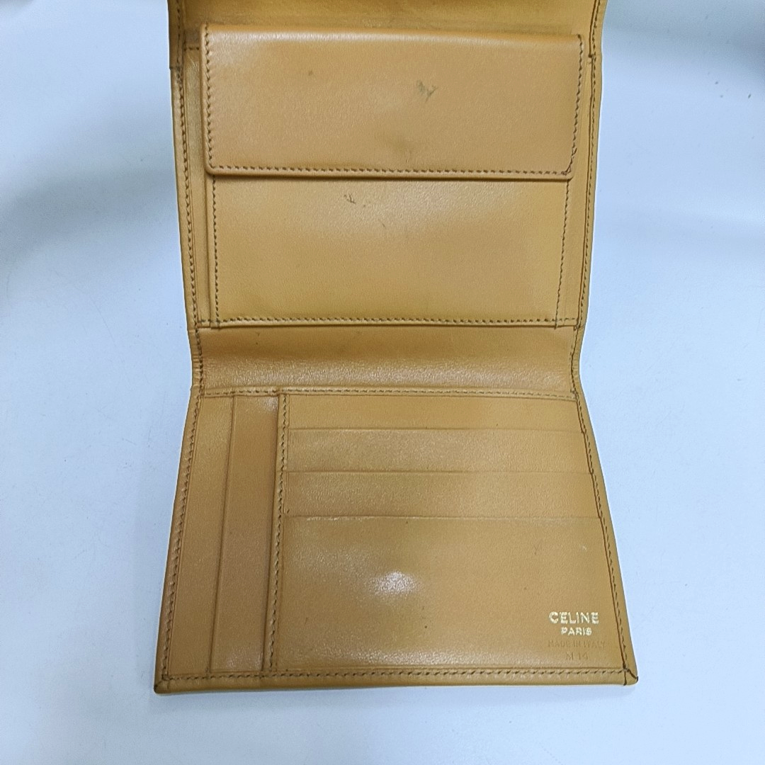 CELINE Dark Brown Coated Canvas Triumph Wallet Golden hardware-(SKU)-960315829