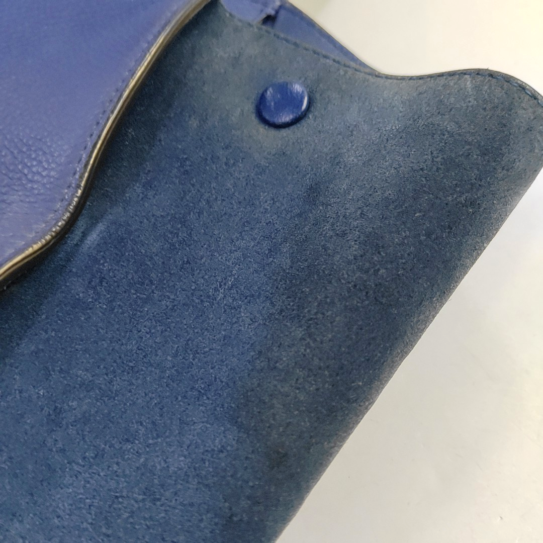 CELINE TRAPEZE Medium size Dark Blue Cowhide Swing Bag Single Shoulder Bag Handbag Golden hardware Removable shoulder strap-(SKU)-955832797