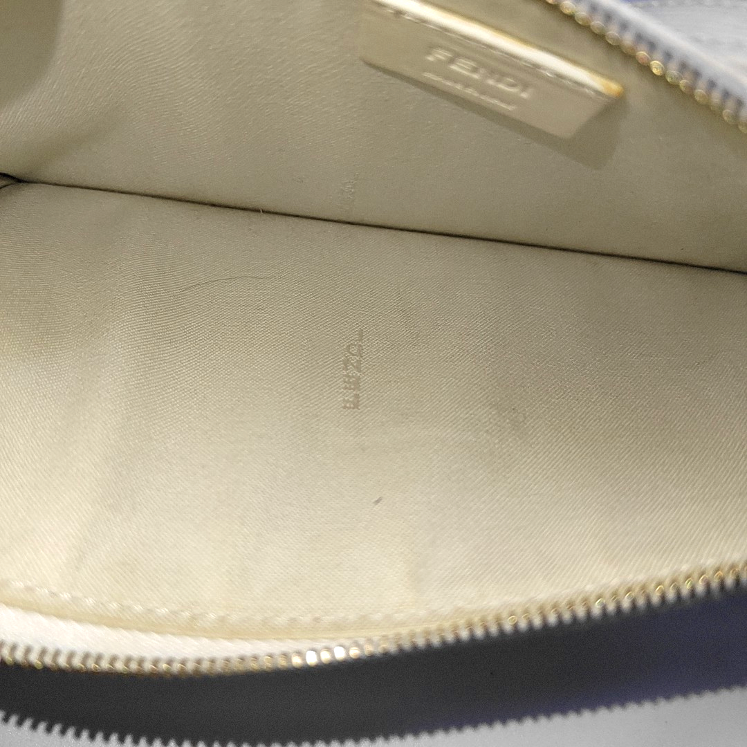 FENDI Karlito Beige Leather Studs Patchwork Handbag Handbag Golden hardware-(SKU)-935083618