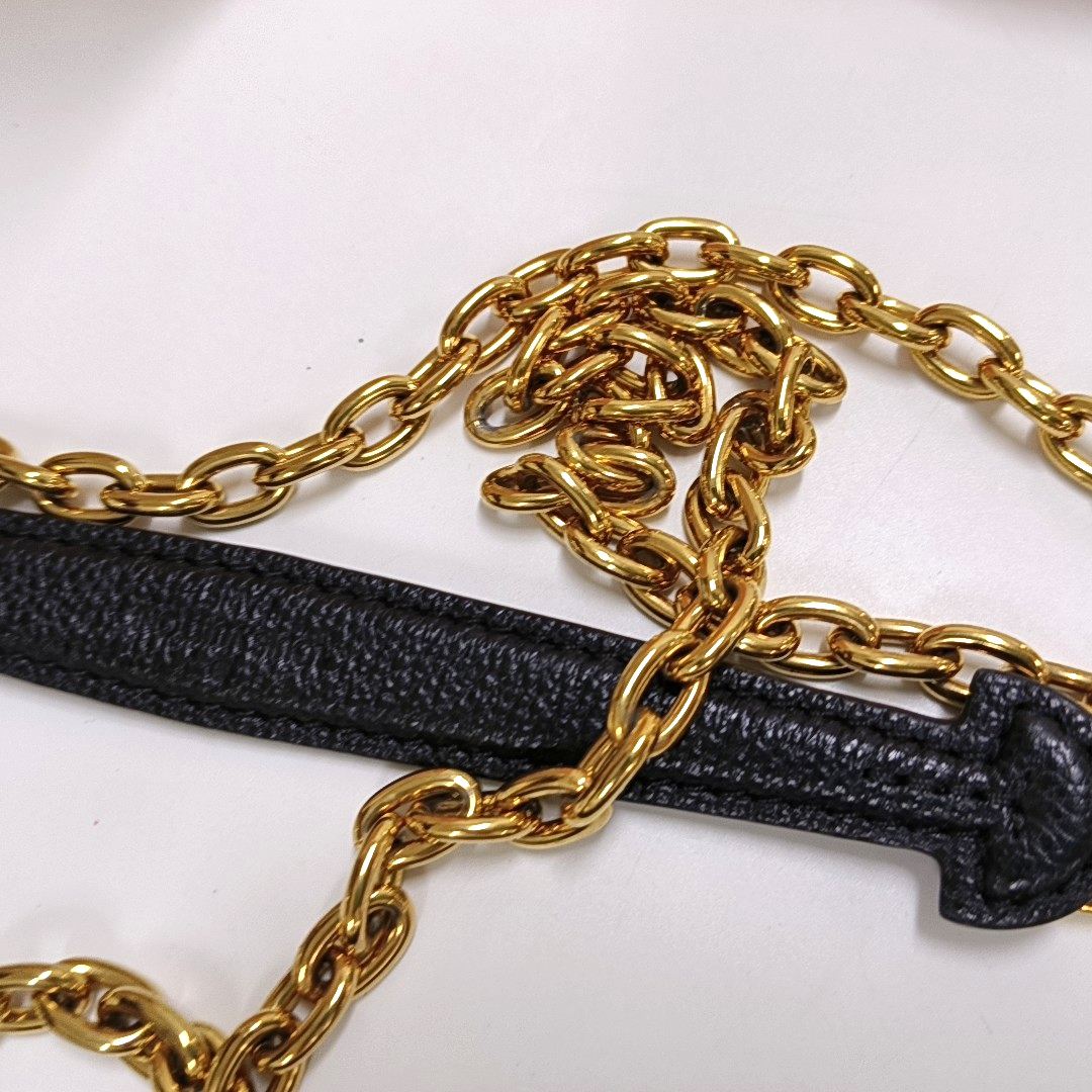 LOUIS VUITTON VAVIN Small Black Leather Monogram Embossed Shoulder Bag Crossbody Bag Golden Hardware-(SKU)-963934010