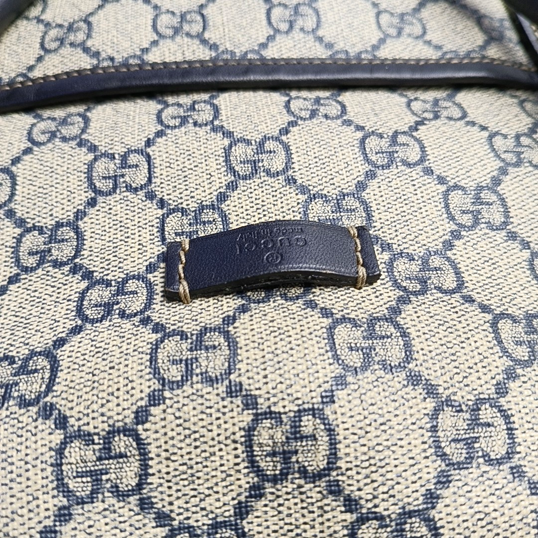GUCCI Tote bag Beige Coated Canvas Monogram Single Shoulder Bag Handbag Crossbody Silver Hardware Removable shoulder strap-(SKU)-957584029