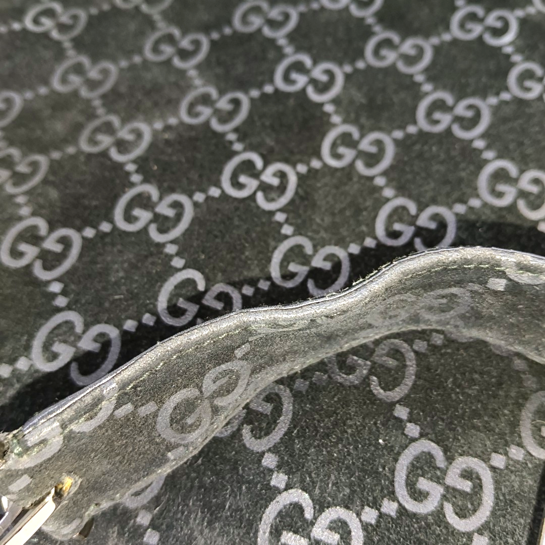 GUCCI Black Suede Single Shoulder Bag Silver Hardware Sub-bag-(SKU)-14221484