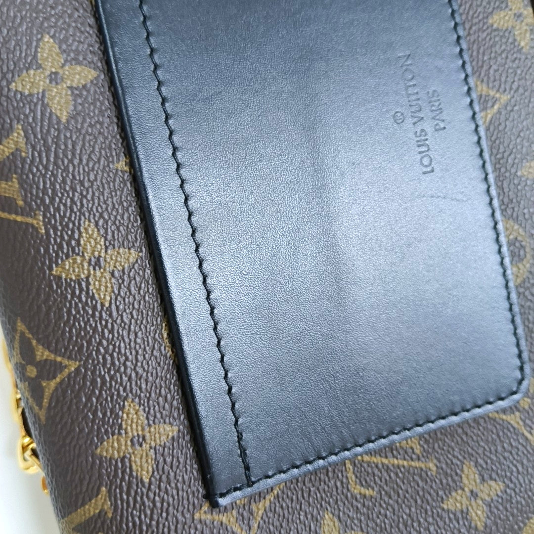LOUIS VUITTON MARCEAU Brown Coated Canvas Monogram Single Shoulder Bag Crossbody Bag Gold Hardware-(SKU)-966233231