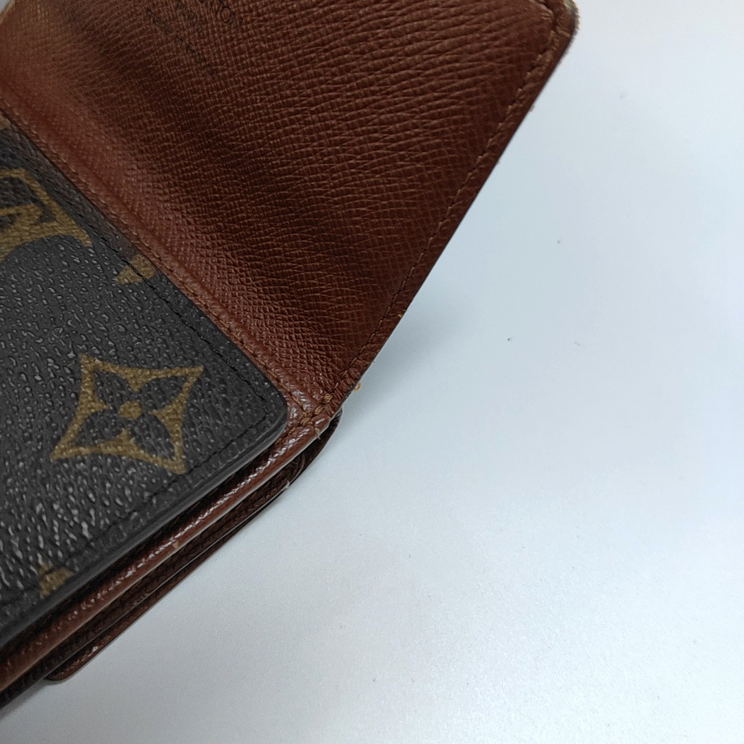 LOUIS VUITTON ELISE Brown coated canvas vintage wallet Golden hardware Vintage model-(SKU)-953704307