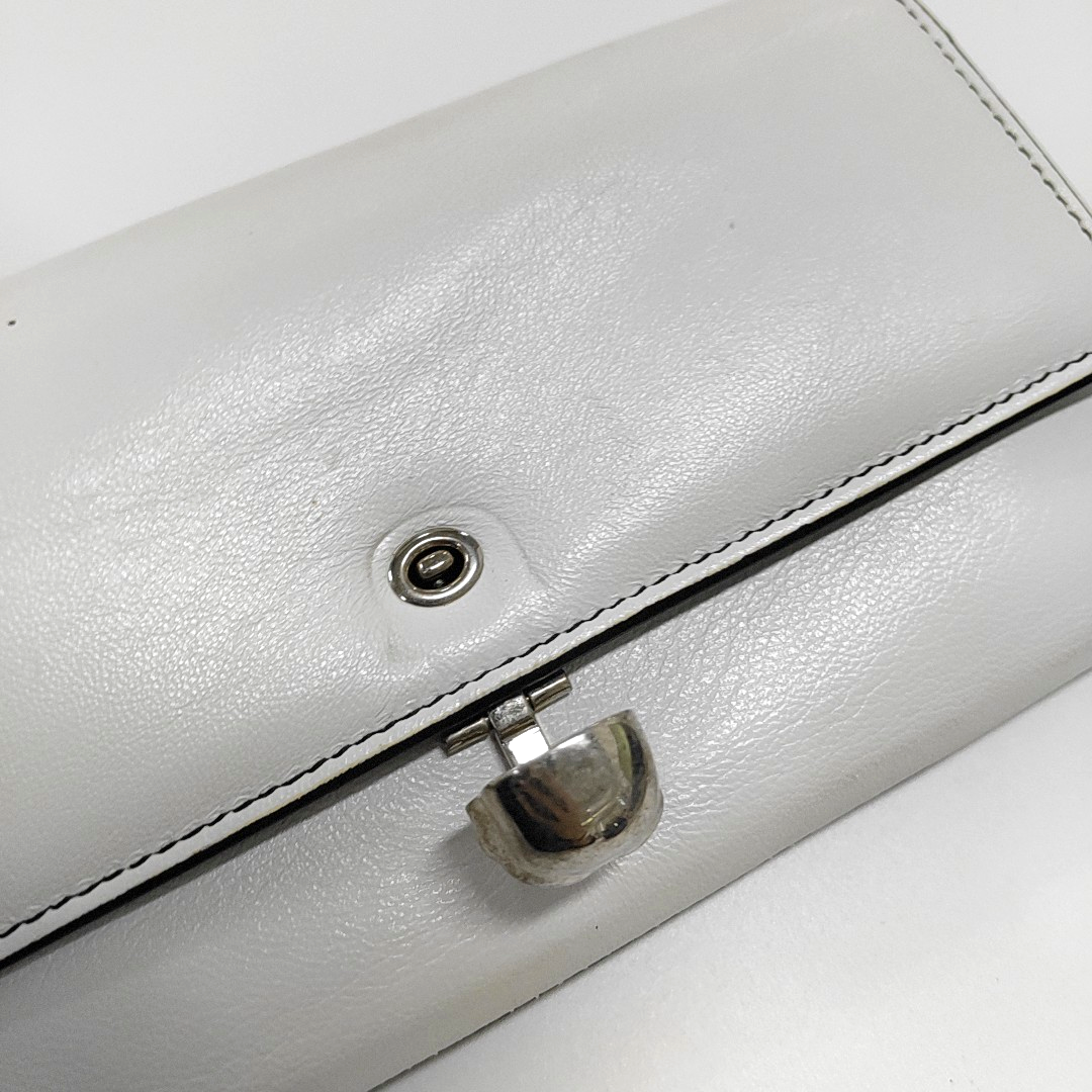 Alexander McQUEEN White Cowhide Wallet Silver Hardware-(SKU)-952748431