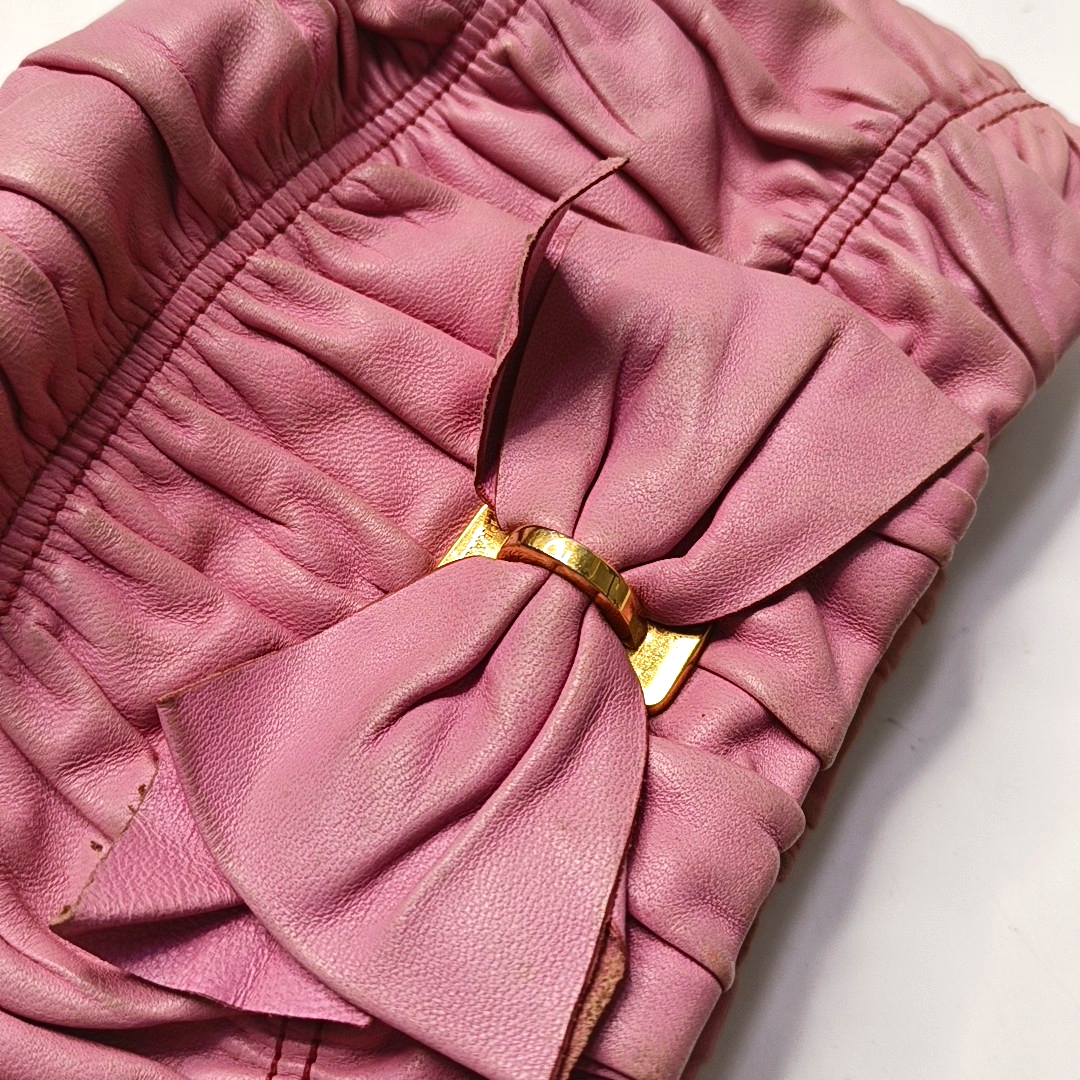 PRADA Pink Lamb Leather Quilted Handbag Golden hardware-(SKU)-949249347