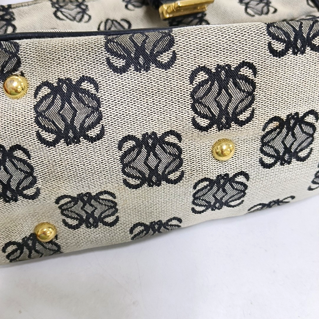 LOEWE Tote bag Grey Canvas Monogram Single Shoulder Bag Golden hardware-(SKU)-954726102
