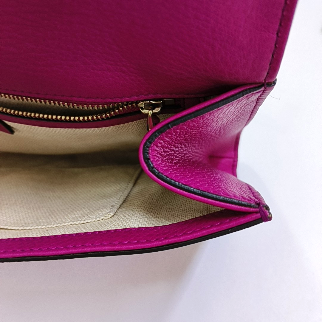 GUCCI Soho Pinkish-Purple Cowhide Clutch Bag Silver Hardware-(SKU)-956214199