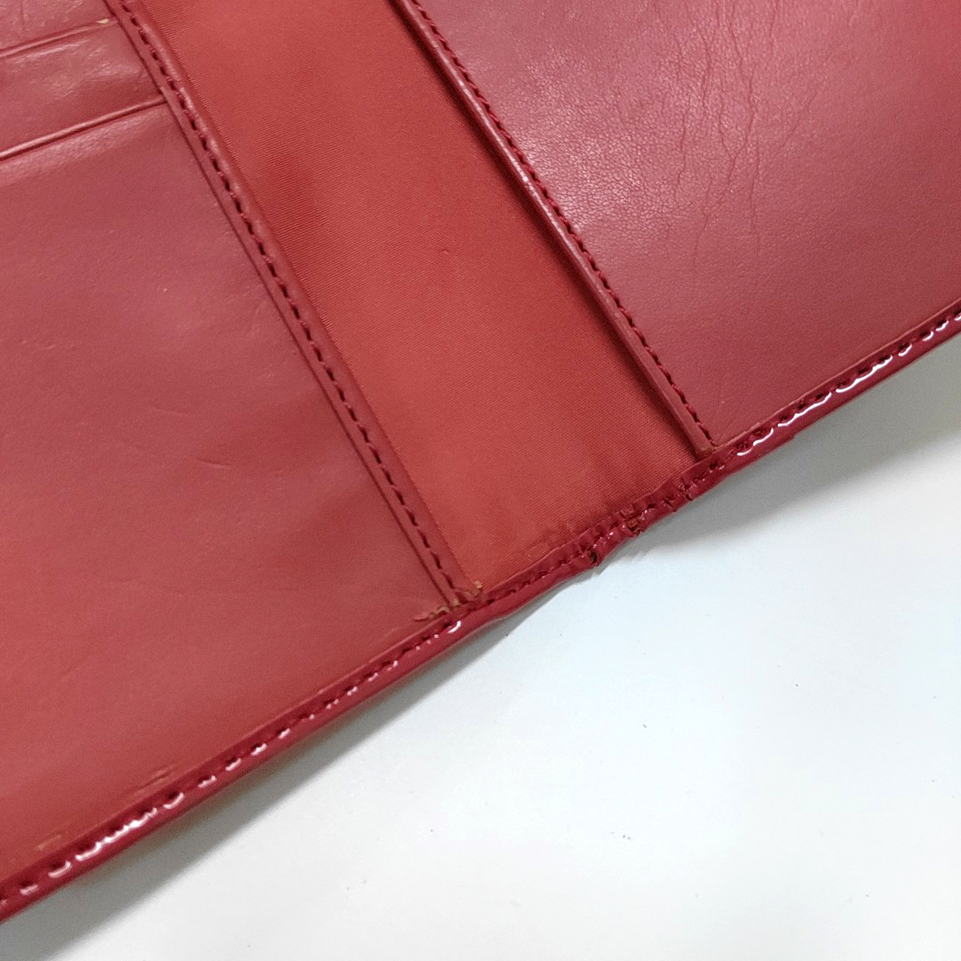 COACH Pink Patent Leather Old Flower Embossed Wallet Silver Hardware Vintage model-(SKU)-12674757