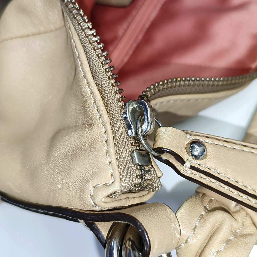 COACH Khaki Leather Single Shoulder Bag Tote Bag Crossbody Bag Silver Hardware Removable shoulder strap-(SKU)-929318439