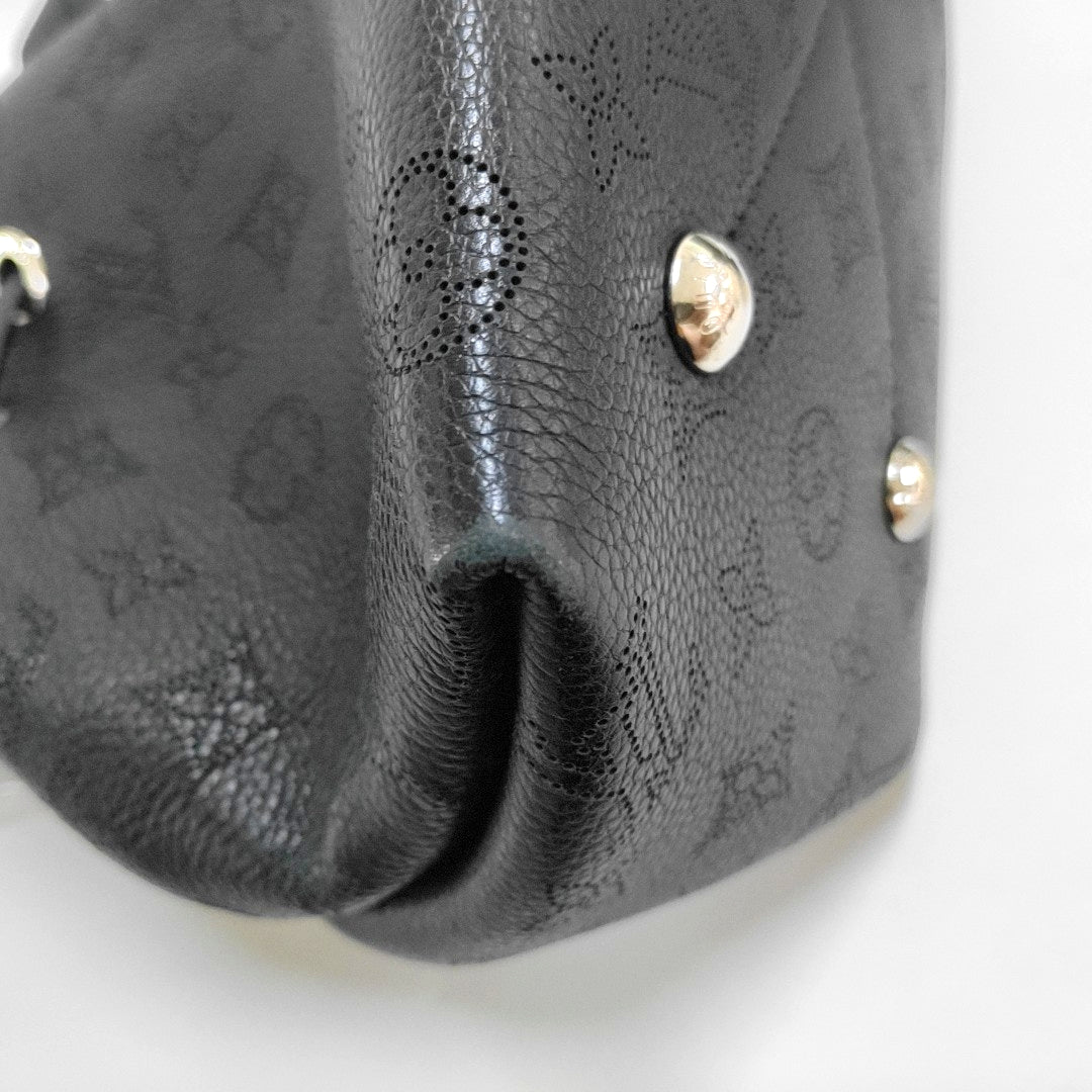 LOUIS VUITTON BELLA Black Calfskin Monogram Shoulder Bag Tote Bag Crossbody Bag Silver Hardware Pockets 2 Removable Straps-(SKU)-967203309