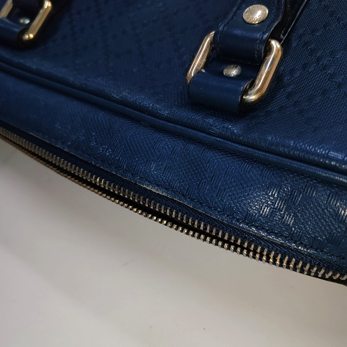 GUCCI Blue cowhide single shoulder bag Golden hardware Removable shoulder strap-(SKU)-941163649