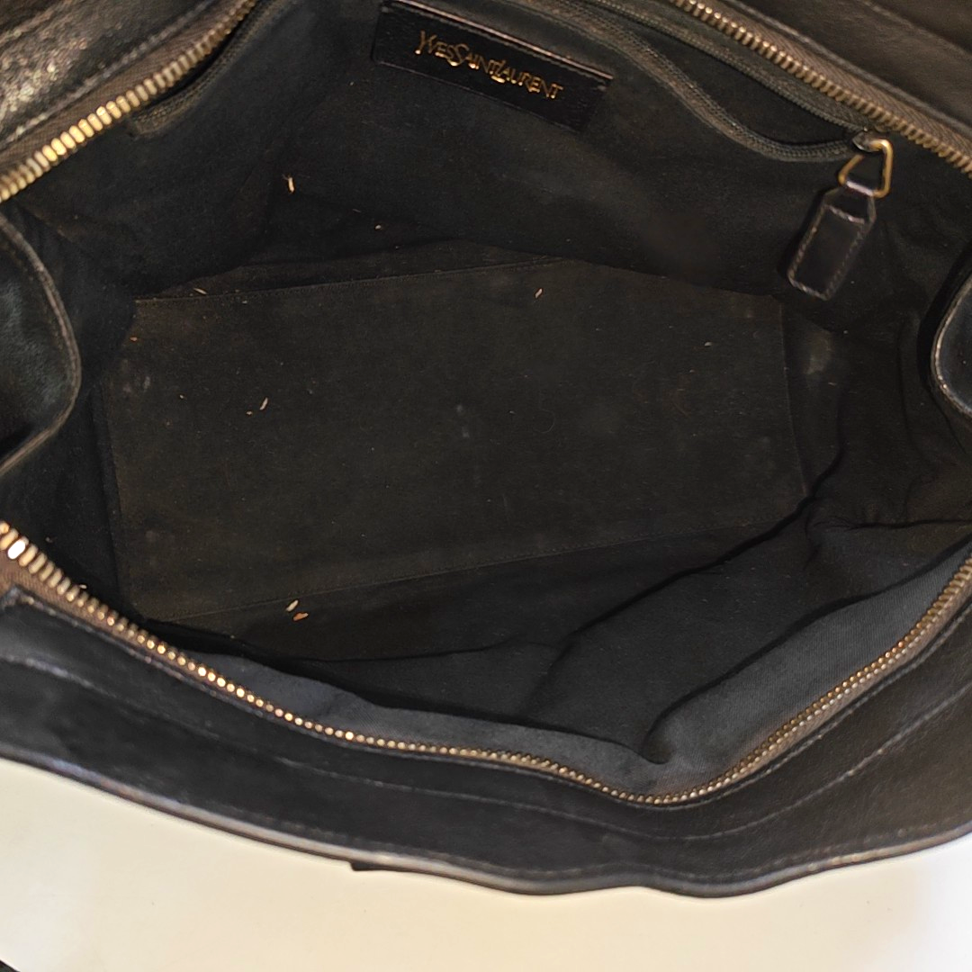 YSL CHYC Y LIGNE Small size Black cowhide tote bag Golden hardware-(SKU)-950515065
