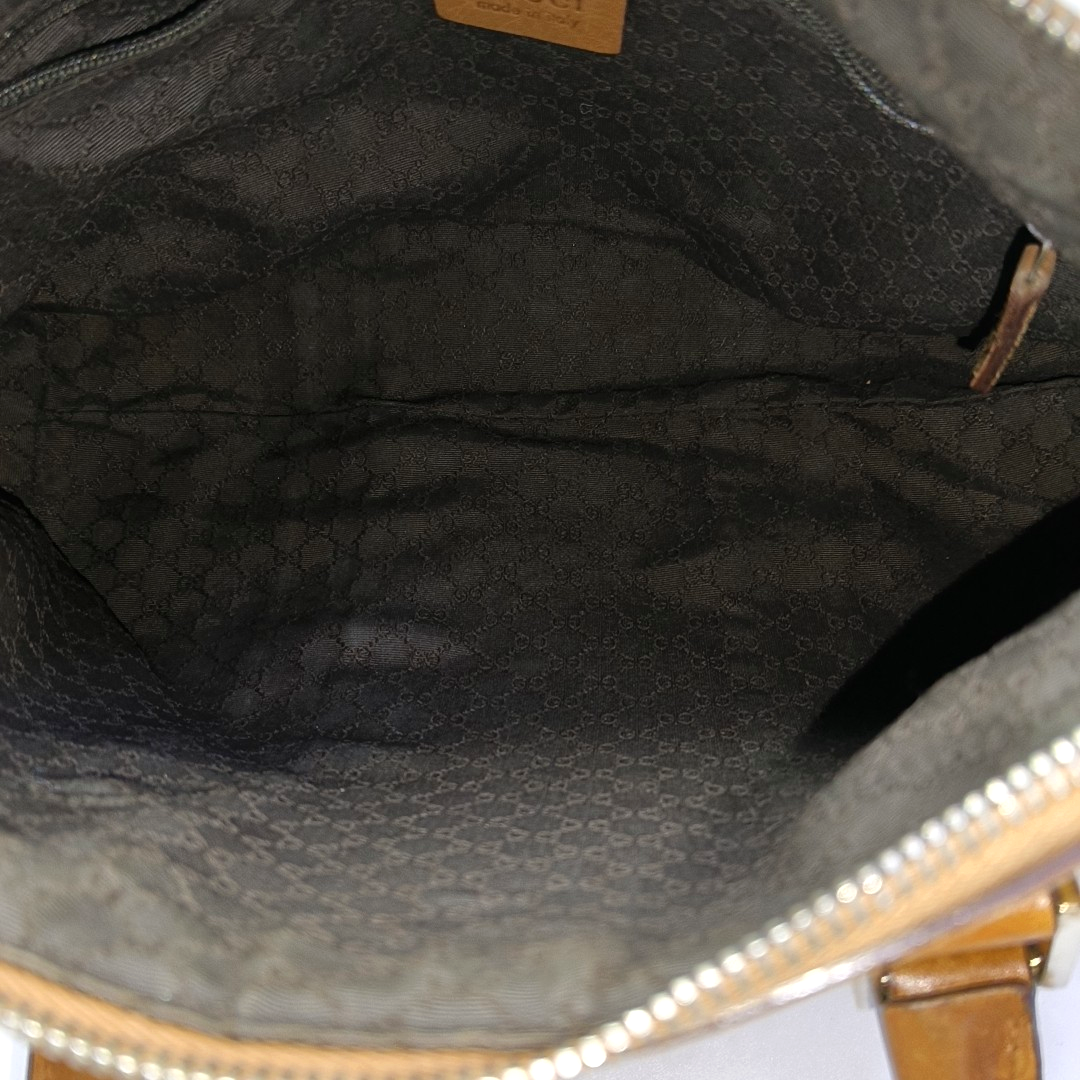 GUCCI Brown Leather Tote Bag Shoulder Bag Golden hardware-(SKU)-932783273