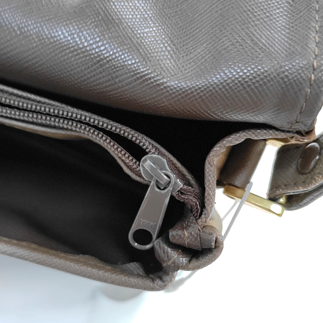 BURBERRY Khaki Canvas Single Shoulder Bag, Crossbody Bag Golden hardware-(SKU)-954359550