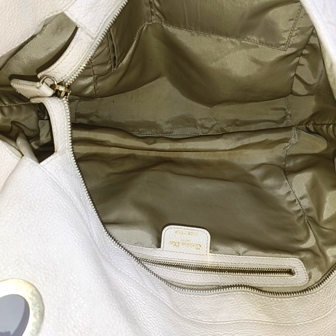 DIOR Tote bag White cowhide waffle pattern quilted single shoulder bag Golden hardware-(SKU)-957417098