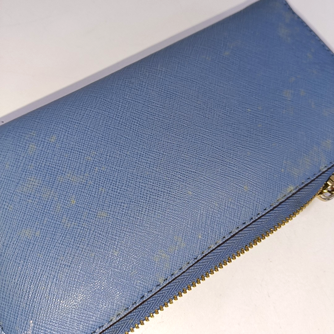 MICHAEL KORS Jet Set TravelDark blue leather textured wallet-(SKU)-940976850