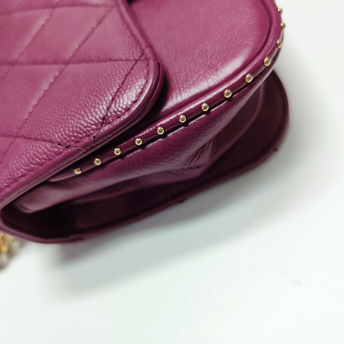 CHANEL CLASSIC FLAP Mini Burgundy Calfskin Quilted Large Mini Shoulder Bag Crossbody Strap Gold Hardware 24k-(SKU)-971151918